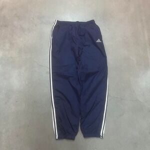Y2K adidas mens blue white loose fit baggy track pants lined M